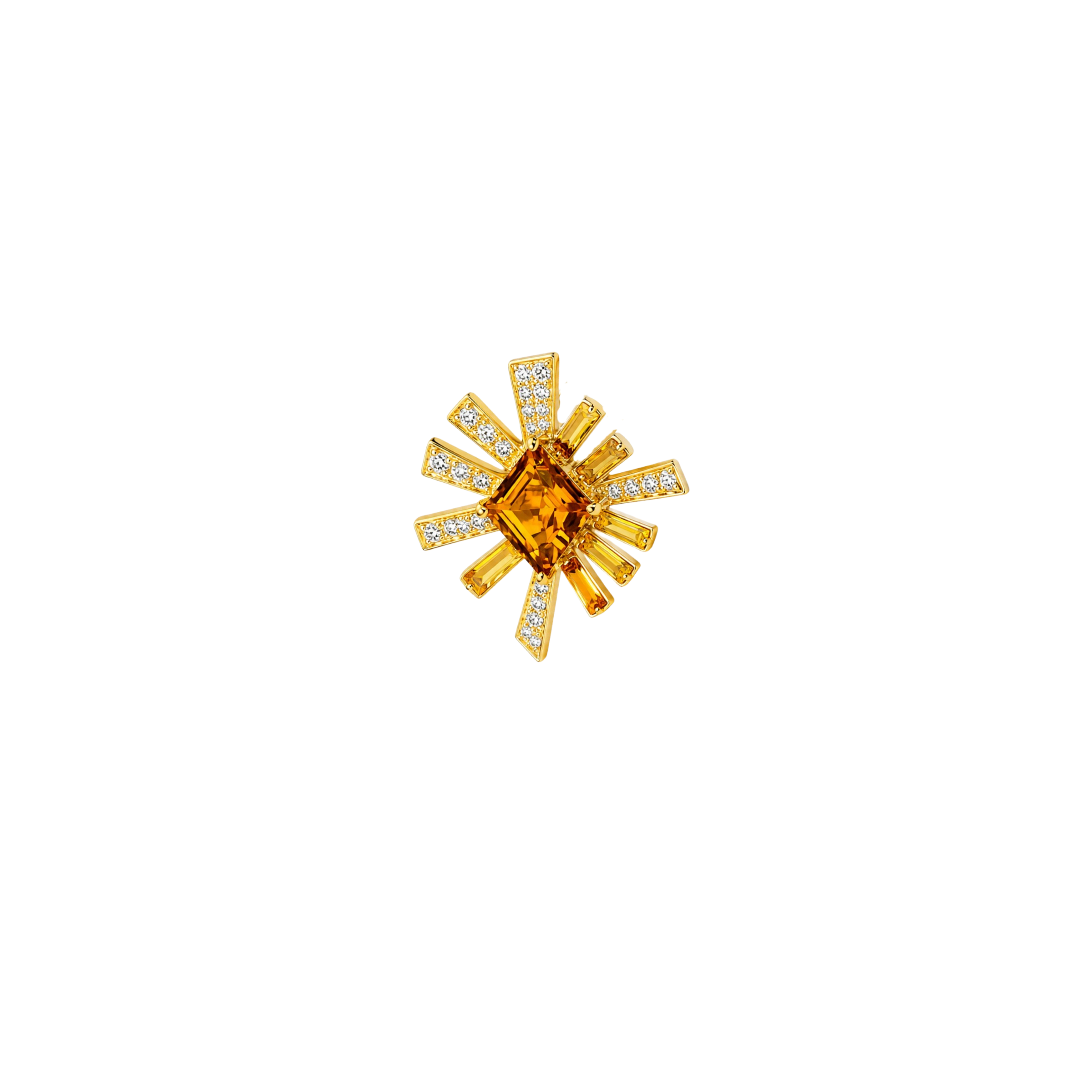 Citrin & Diamond Ring