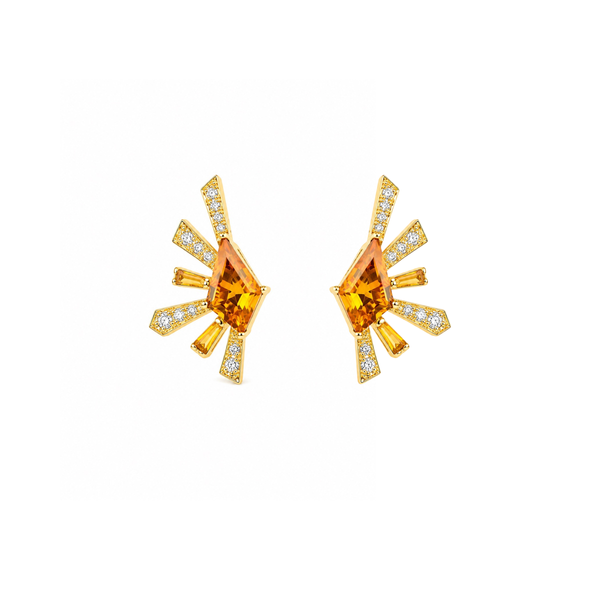 Citrin & Diamond Earrings