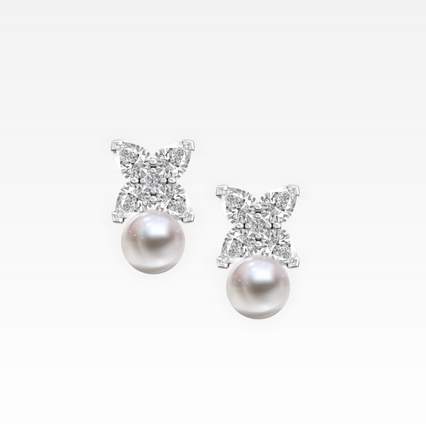 Diamond & Pearl Earrings