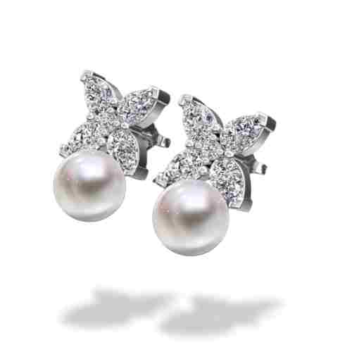 Diamond & Pearl Earrings
