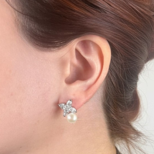 Diamond & Pearl Earrings
