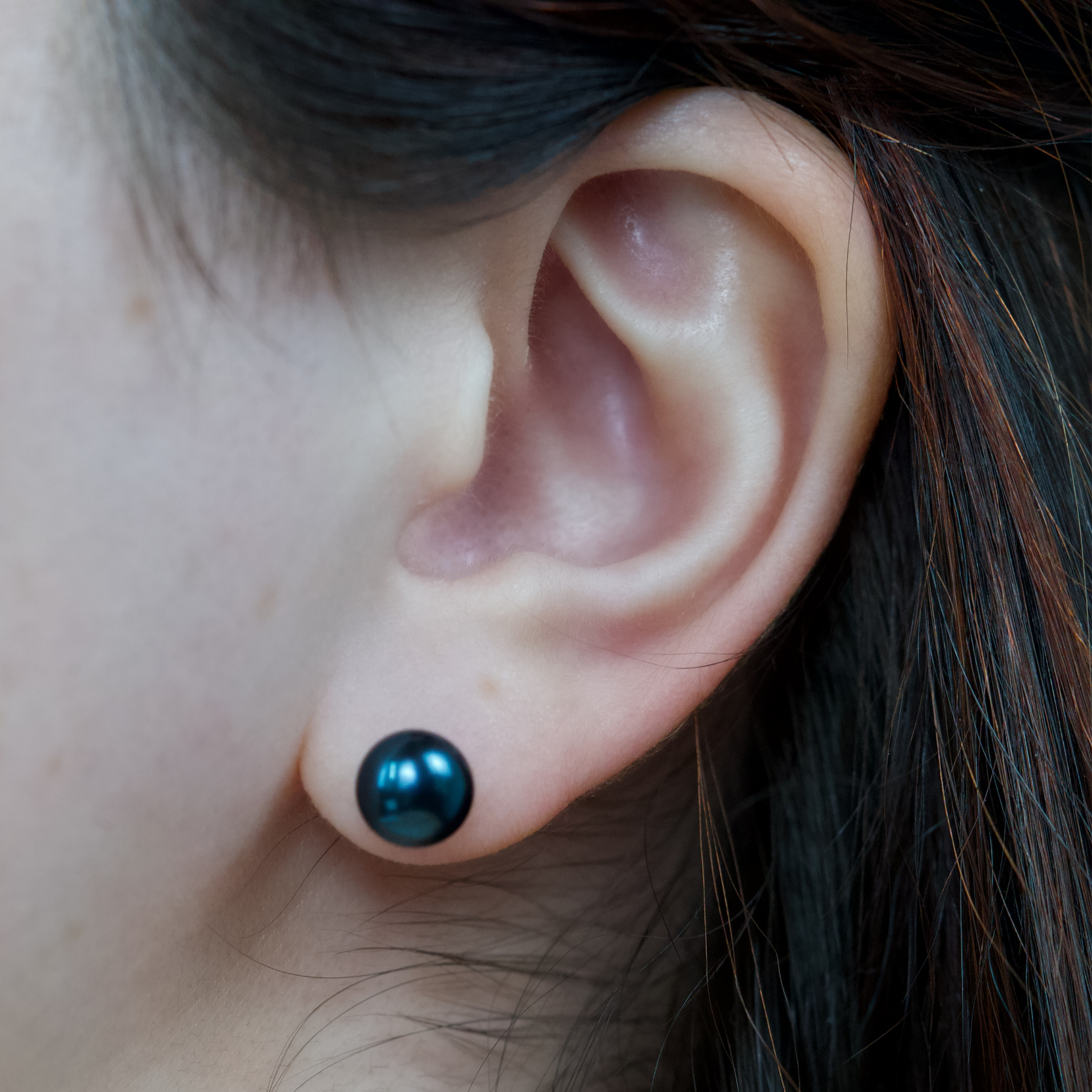 Black Pearl Earrings | 5MM