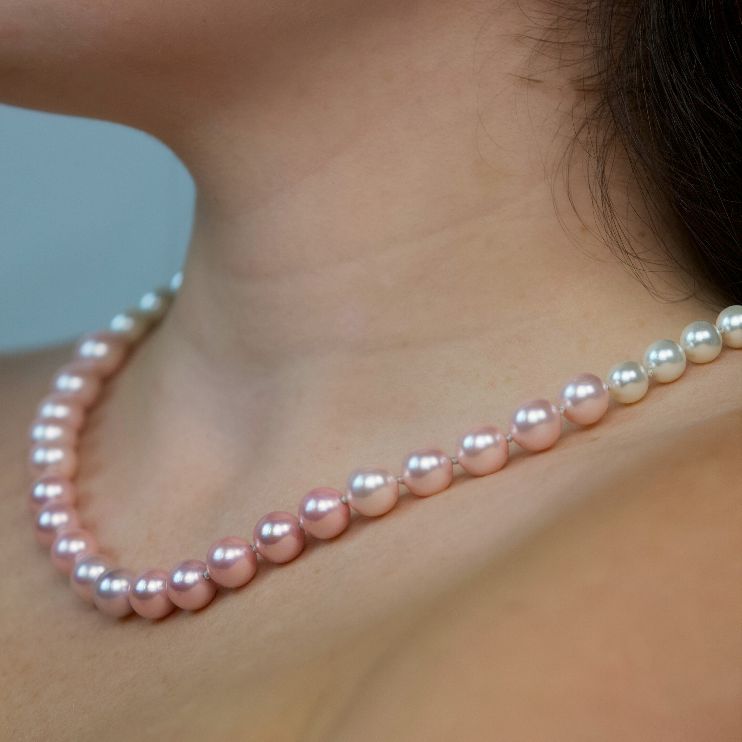 Pink Ombre Pearl Necklace