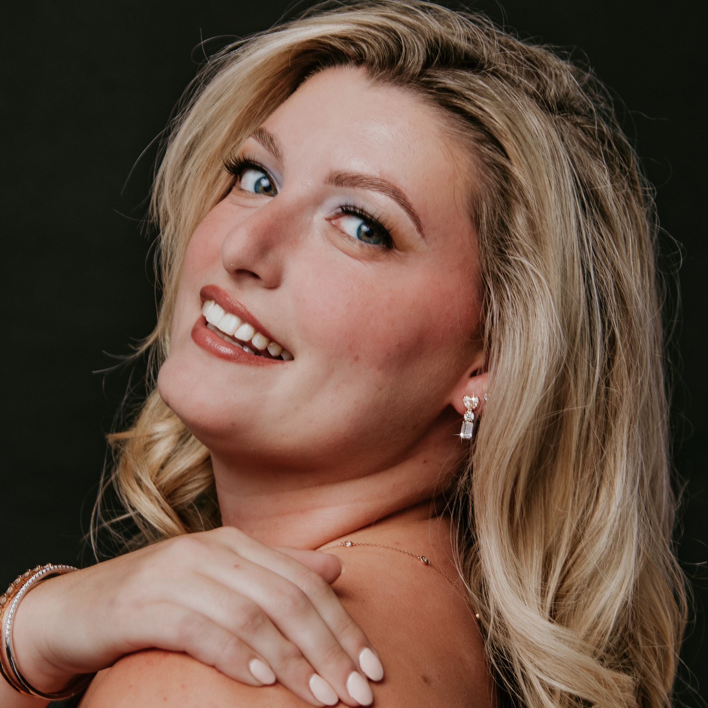 Pink & White Diamond Earrings