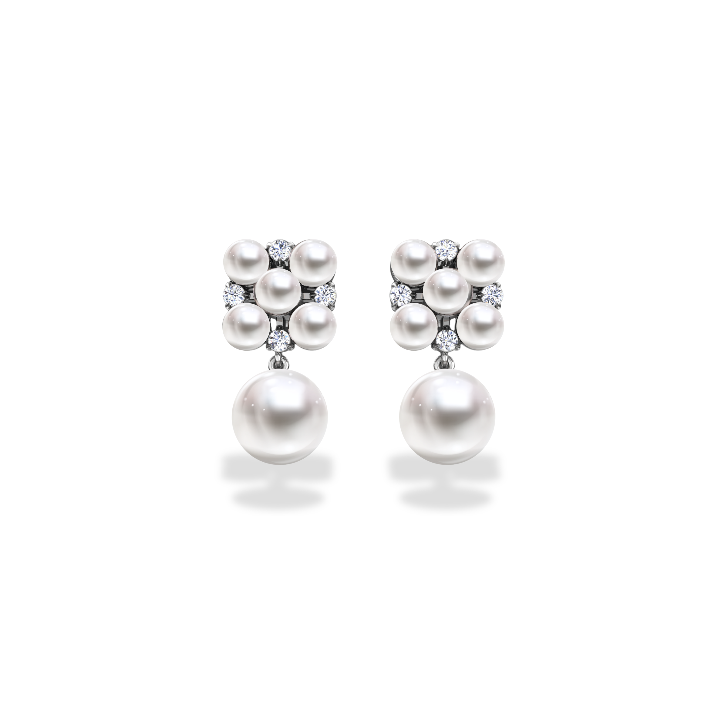 Diamond & Pearl Dangle Earring