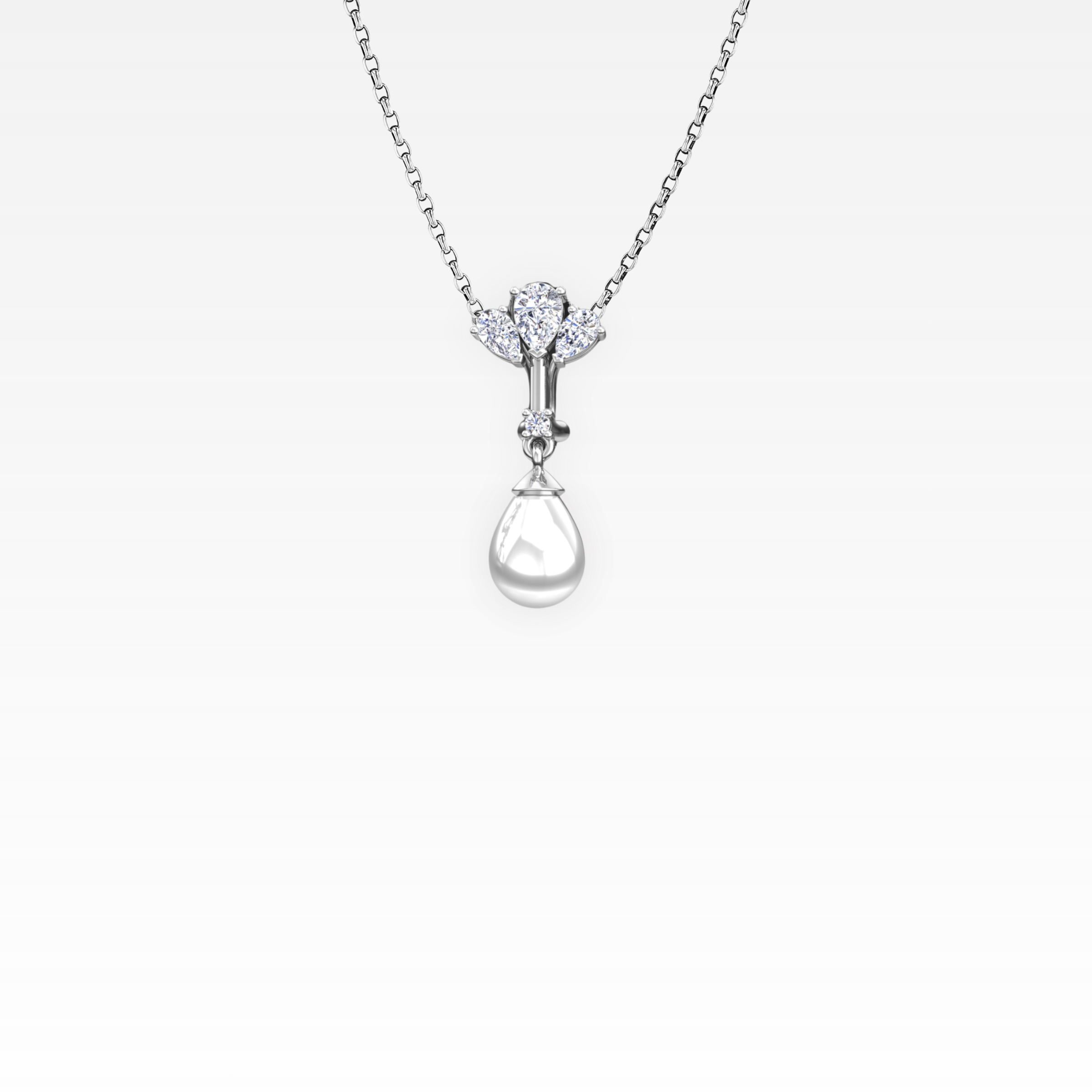 Floral Diamond & Pearl Necklace