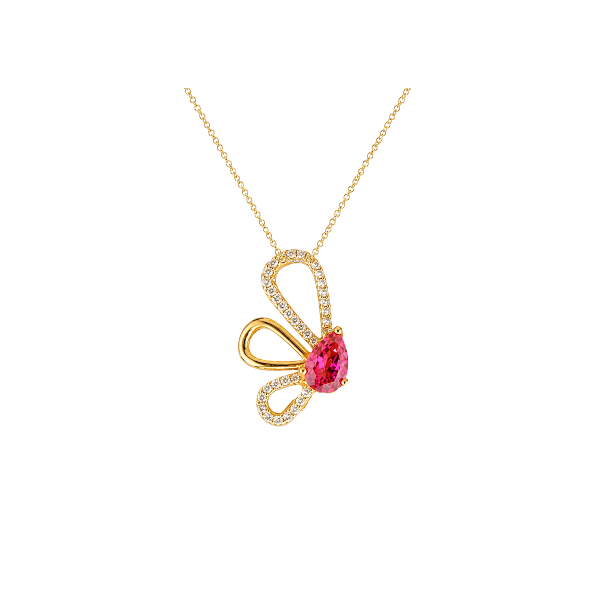 Floral Pink Sapphire Pendant