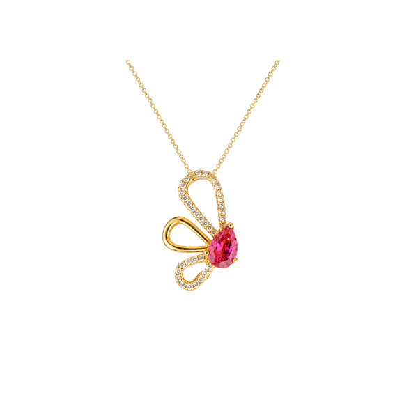 Floral Pink Sapphire Pendant