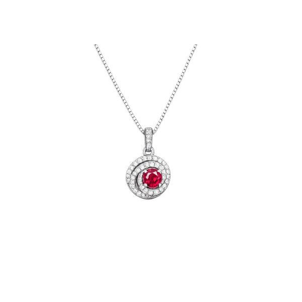 Ruby & Diamond Swirl Pendant