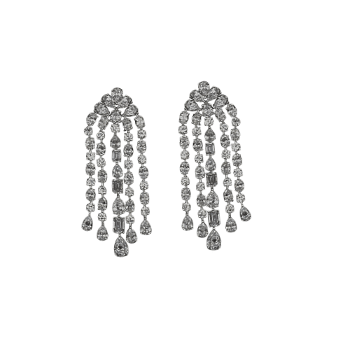 Chandelier earrings featuring 8.50 ct lab-grown diamonds.