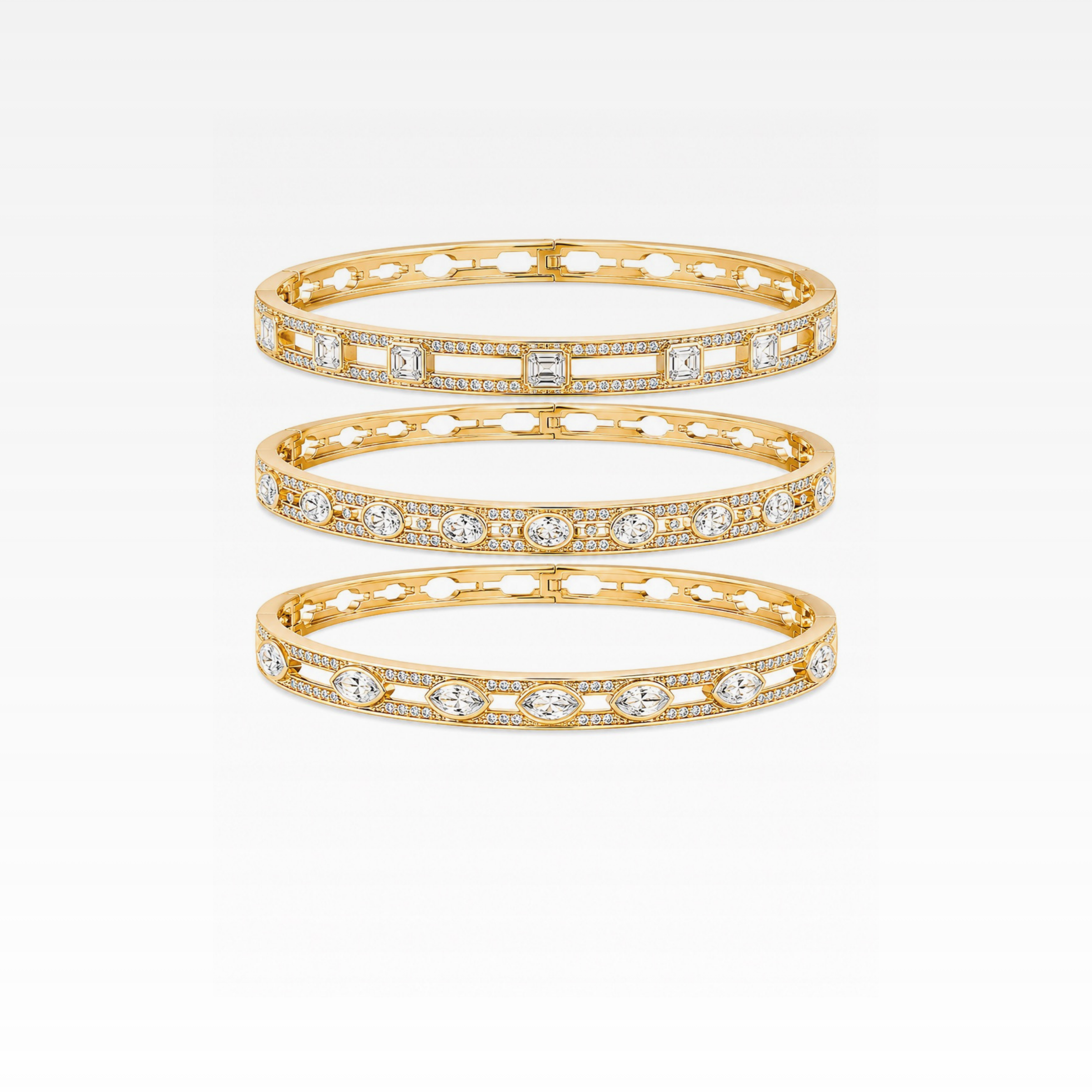 Bezel Set Diamond Bangle