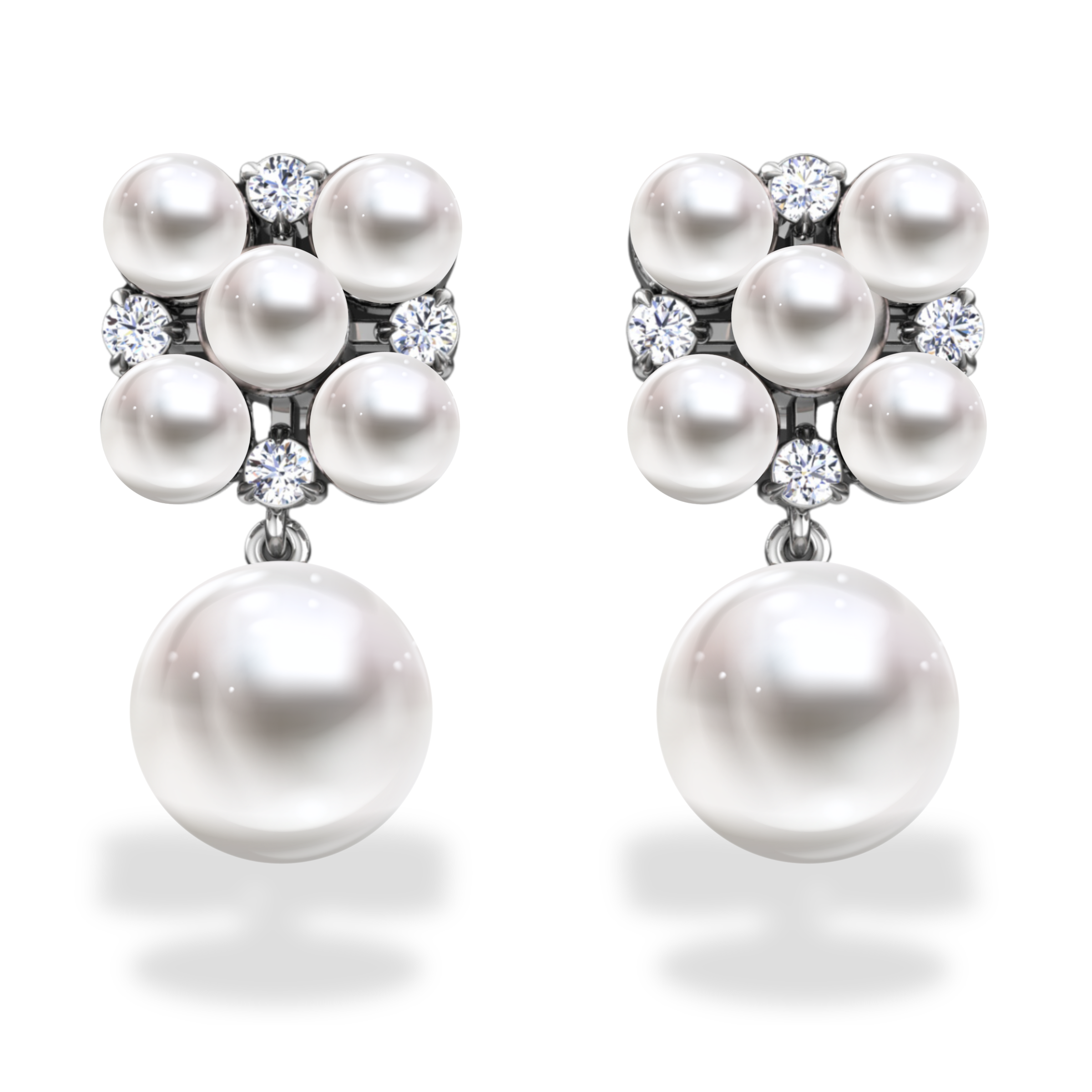 Diamond & Pearl Dangle Earring