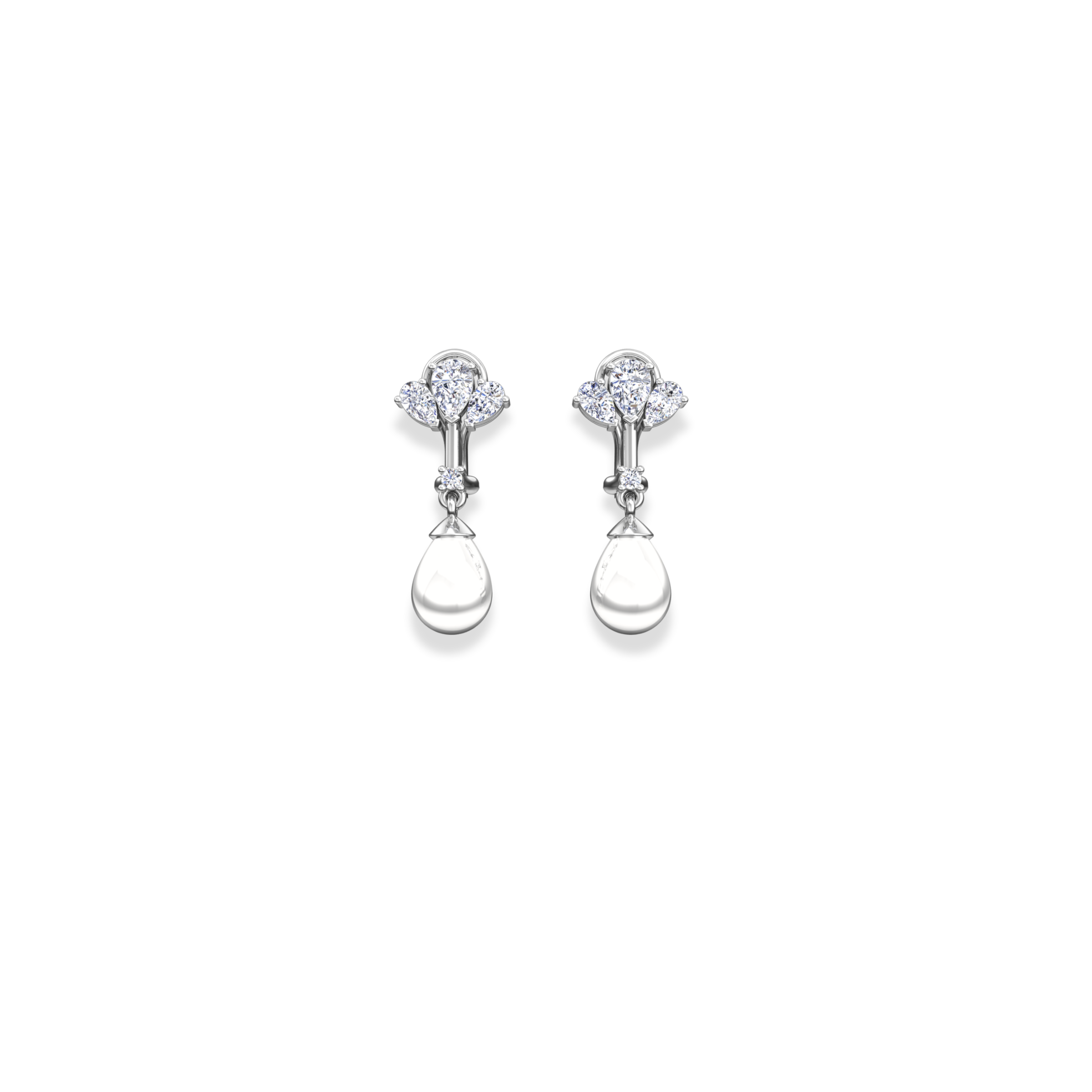 Floral Diamond & Pearl Earrings
