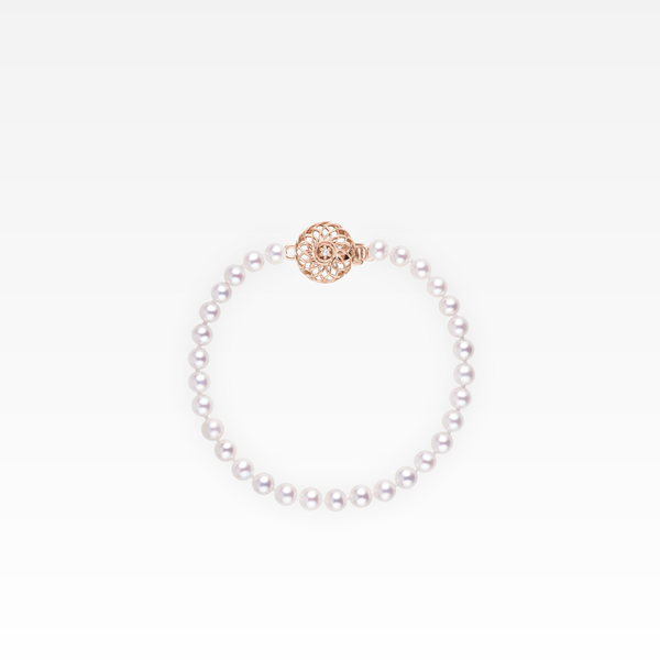 Cream Pearl Bracelet Rose Gold