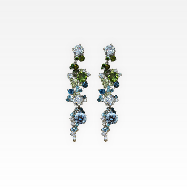 Green & Blue Ombre Chandelier Earrings