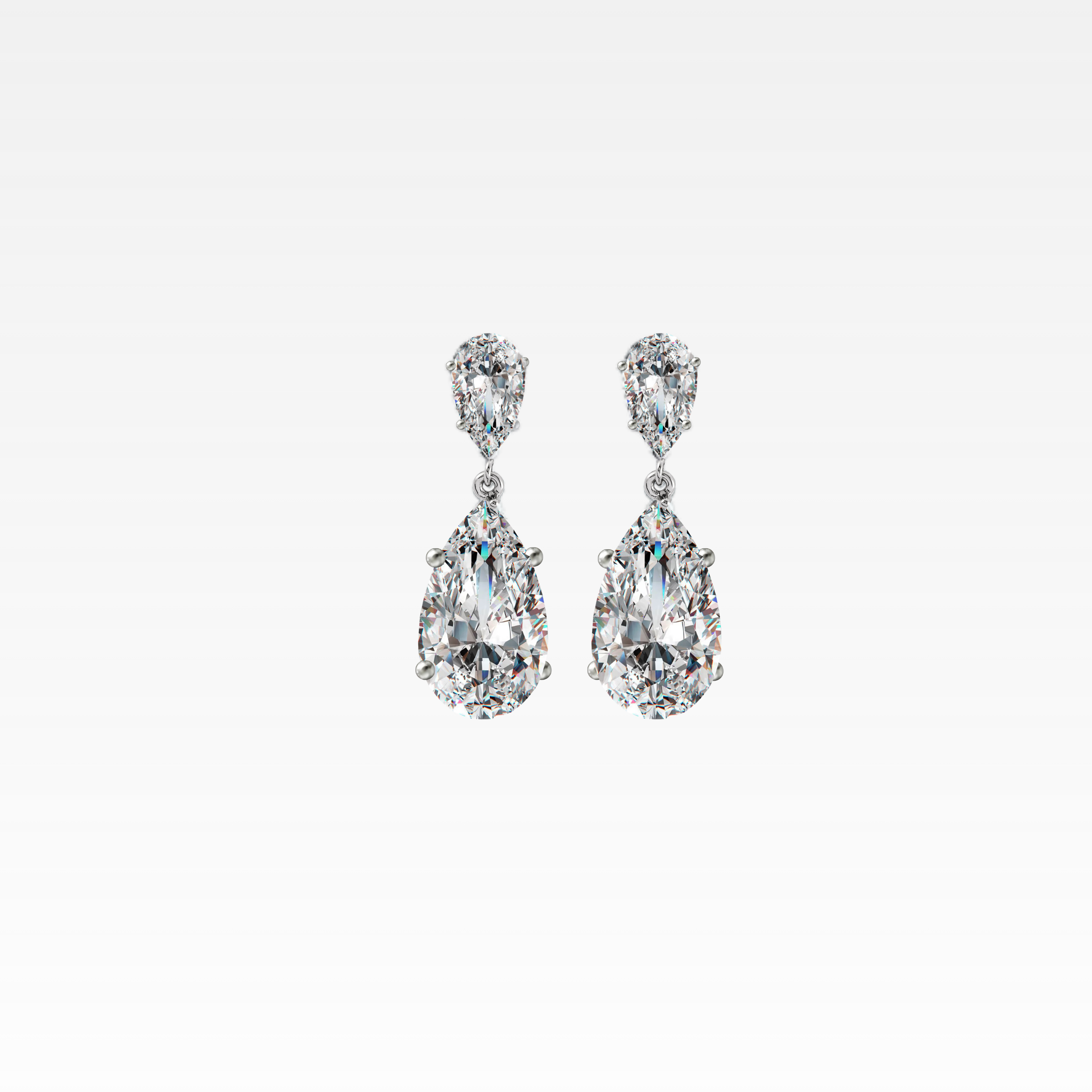 Pear Diamonds Drop Earrings